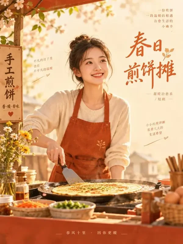 短剧《煎饼摊的春天》封面海报